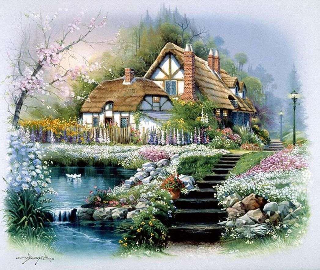 Image. House, lake. jigsaw puzzle online