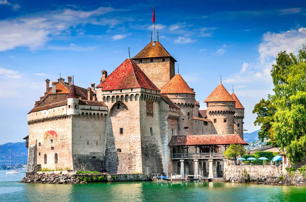 Underbart slott i Schweiz pussel på nätet
