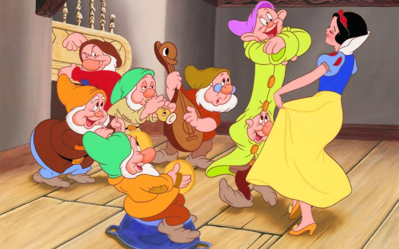 Белоснежка танцует с семью гномами пазл онлайн