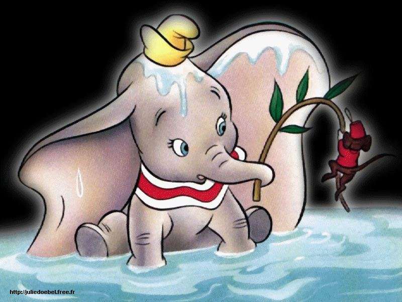 dumbo redt zijn vriend van verdrinking online puzzel