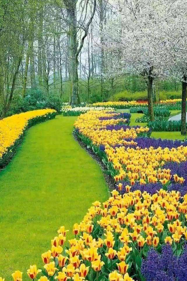 vackert anlagda trädgårdar i en park pussel på nätet