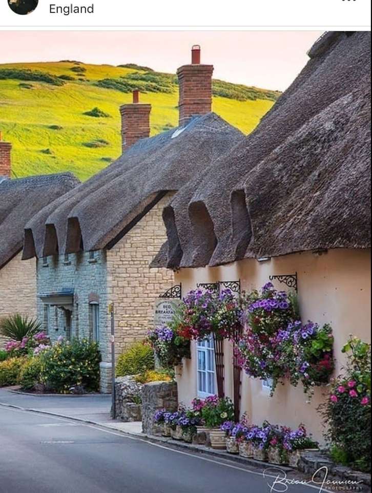 Beautiful houses in hats '' - England online puzzle