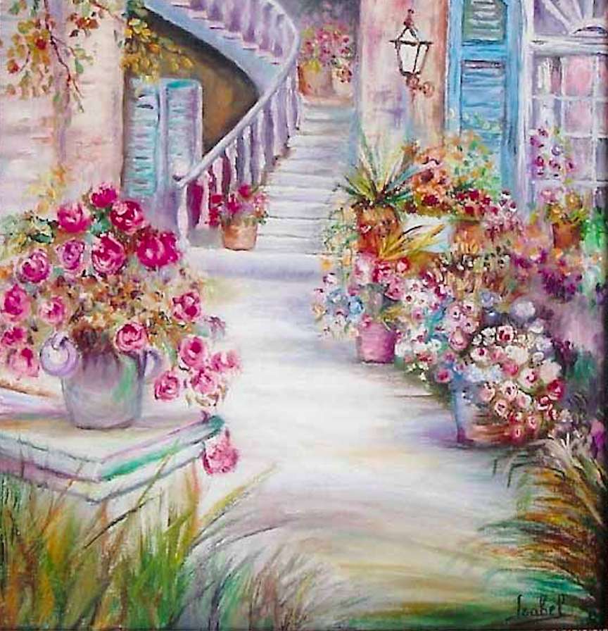Flower stairs - a miracle jigsaw puzzle online