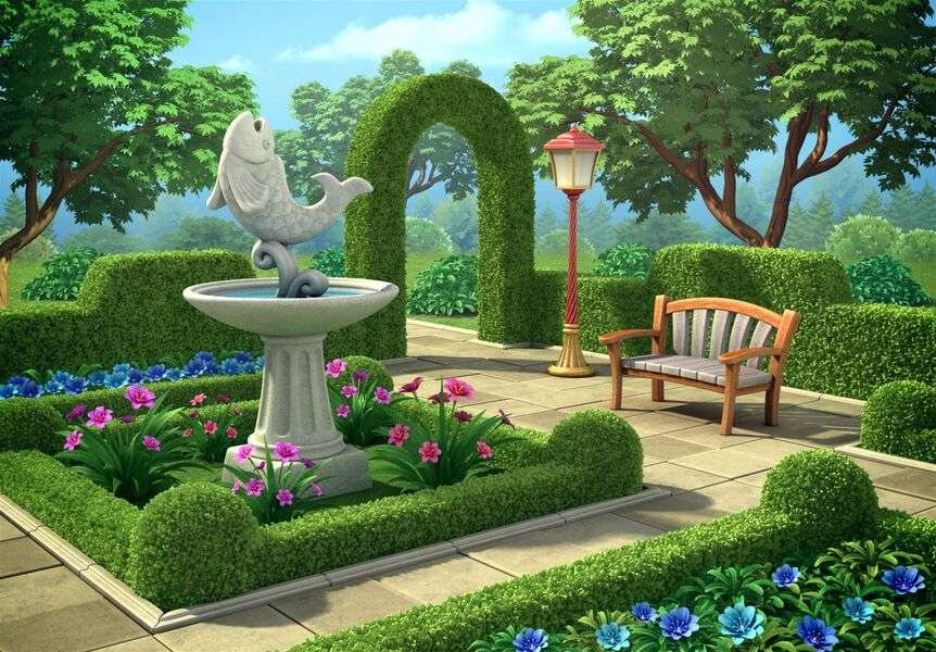 Nagyon szépen gondozott kert online puzzle