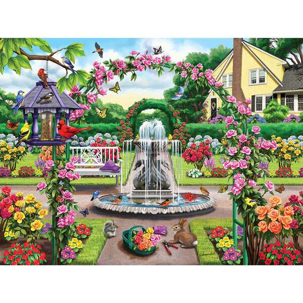 krásná růžová zahrada online puzzle