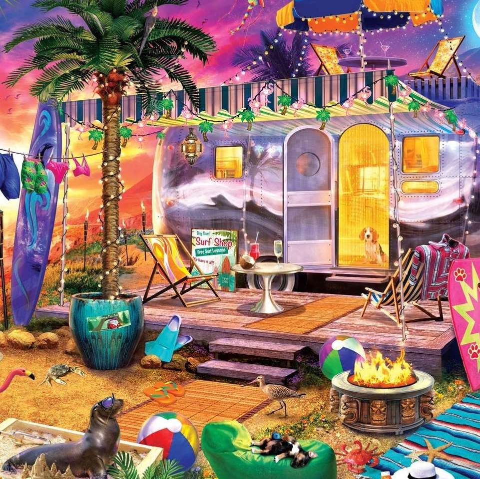 Motorhome stay at the seaside jigsaw puzzle online
