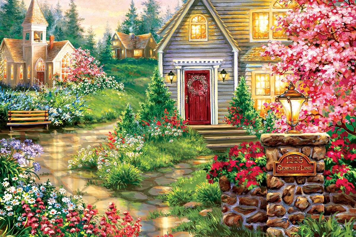 Mettere i fiori davanti alla casa puzzle online