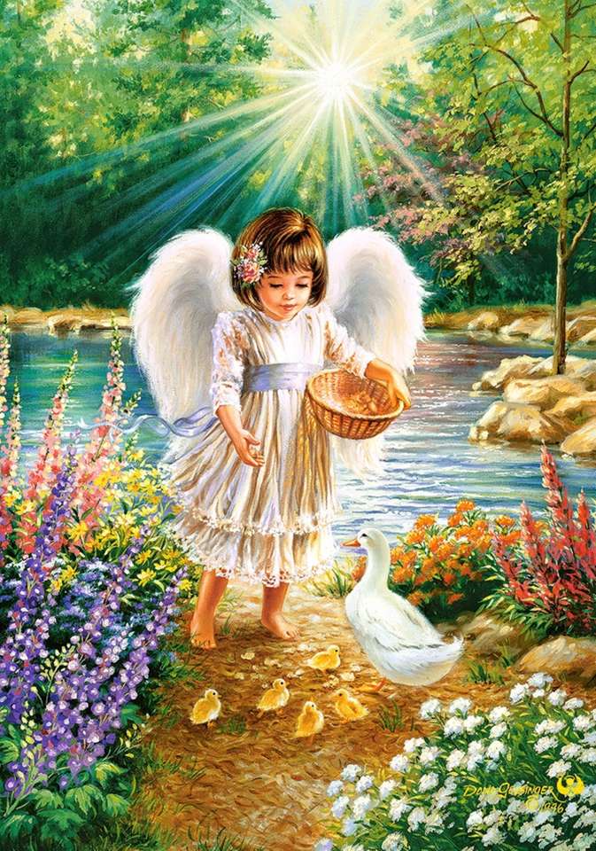a little angel feeds the ducks online puzzle