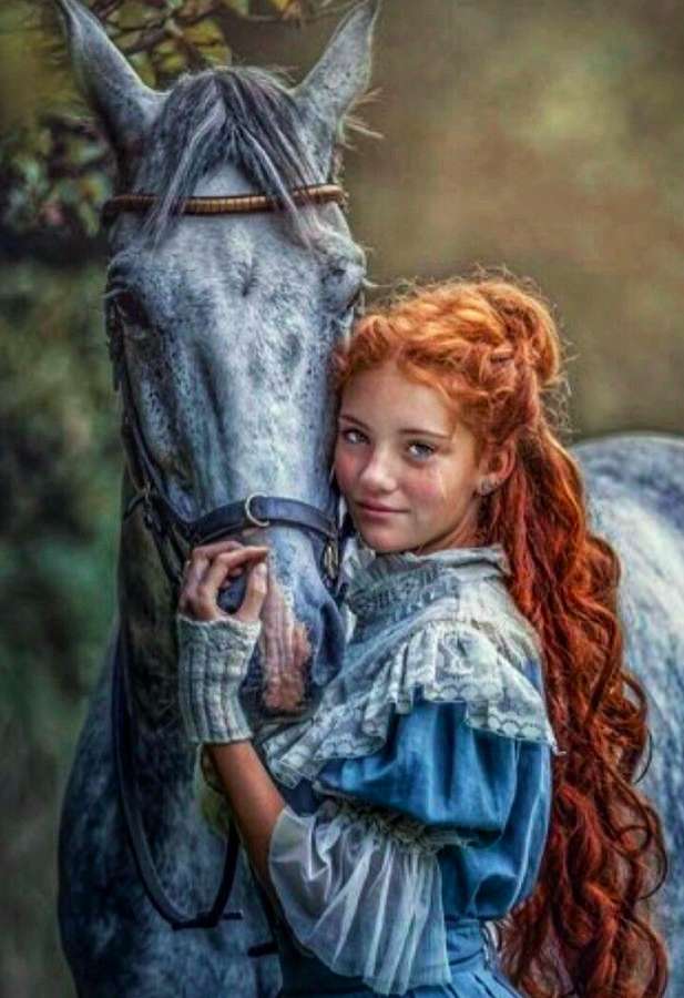 Redhead and gray hair - a lovely couple jigsaw puzzle online
