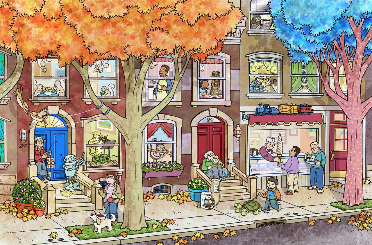 l'automne dans la ville puzzle en ligne