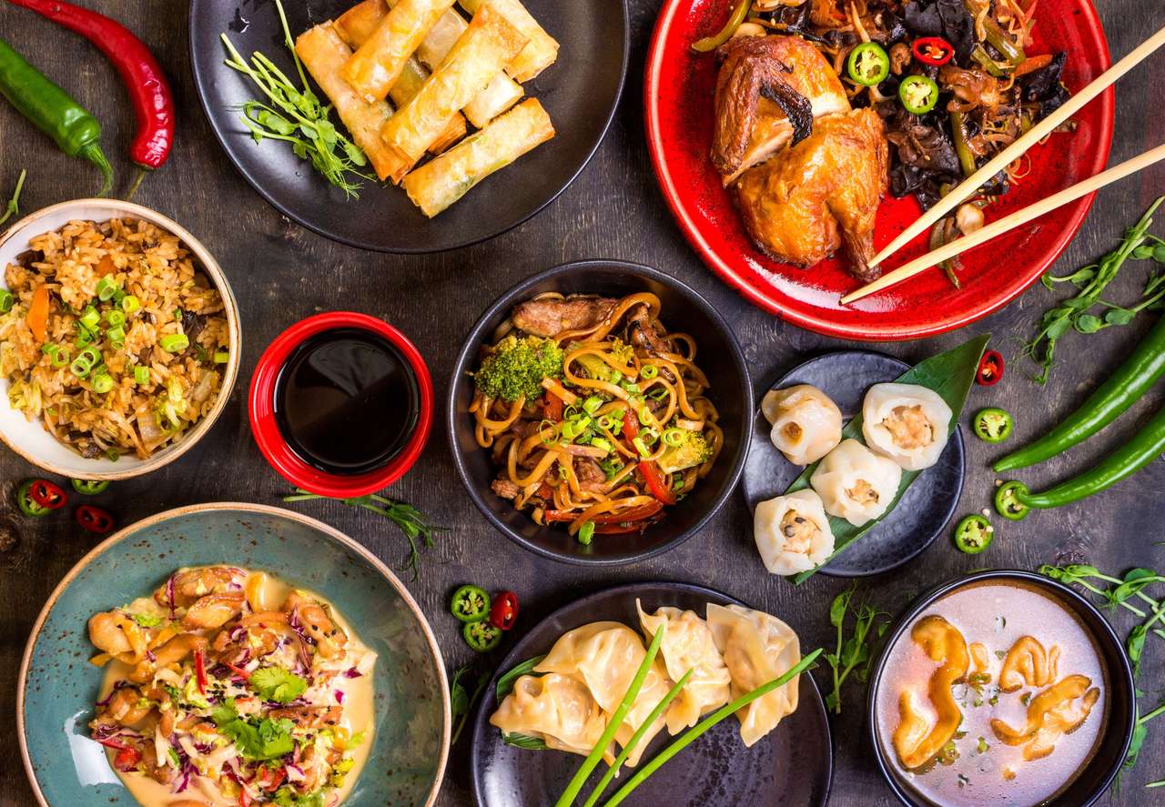 comida asiática rompecabezas en línea