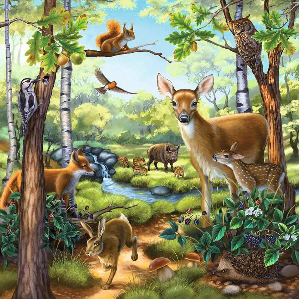 Ζώα του δάσους online παζλ
