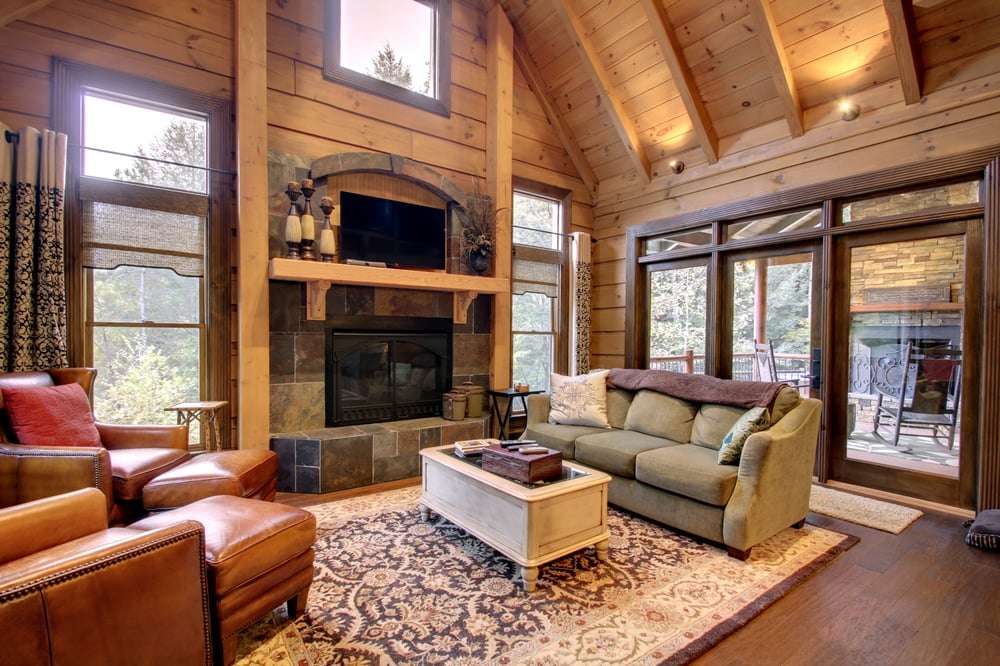 Sala de estar em uma casa de madeira puzzle online