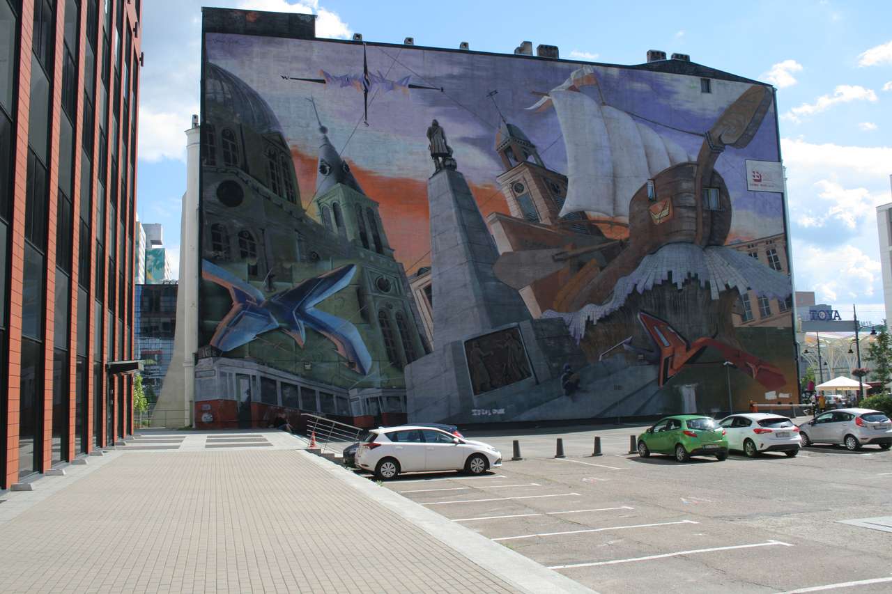 Een muurschildering in Łódź legpuzzel online