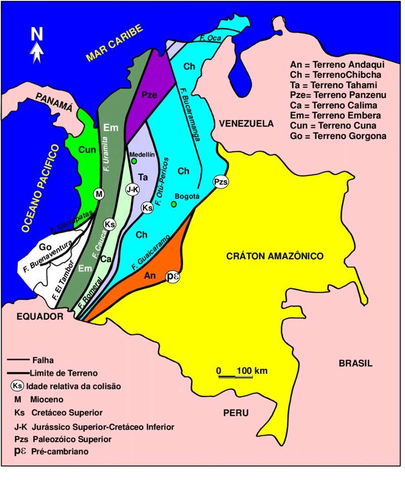 コロンビアの領土の構成 ジグソーパズルオンライン