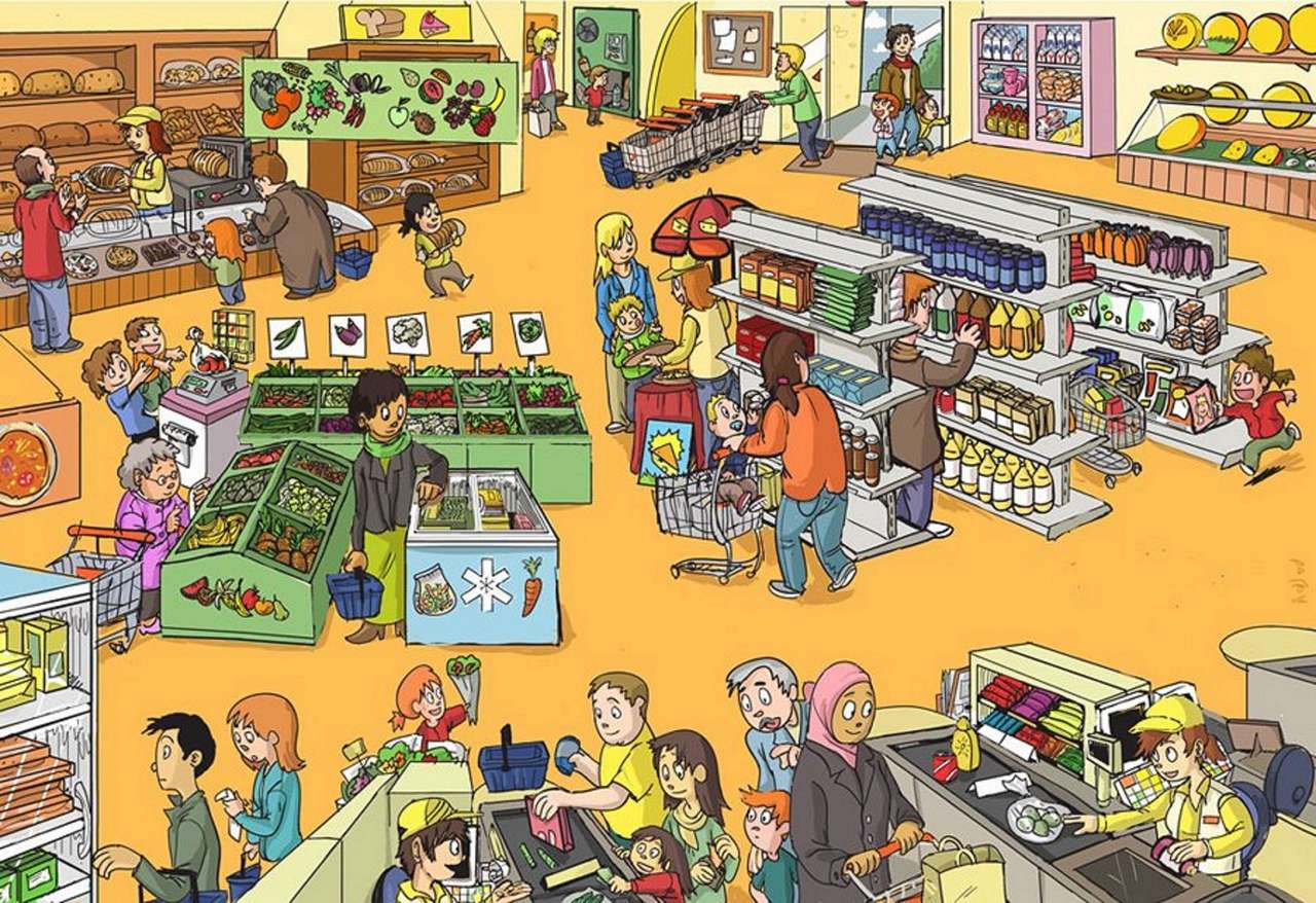 Winkelen in een supermarkt legpuzzel online