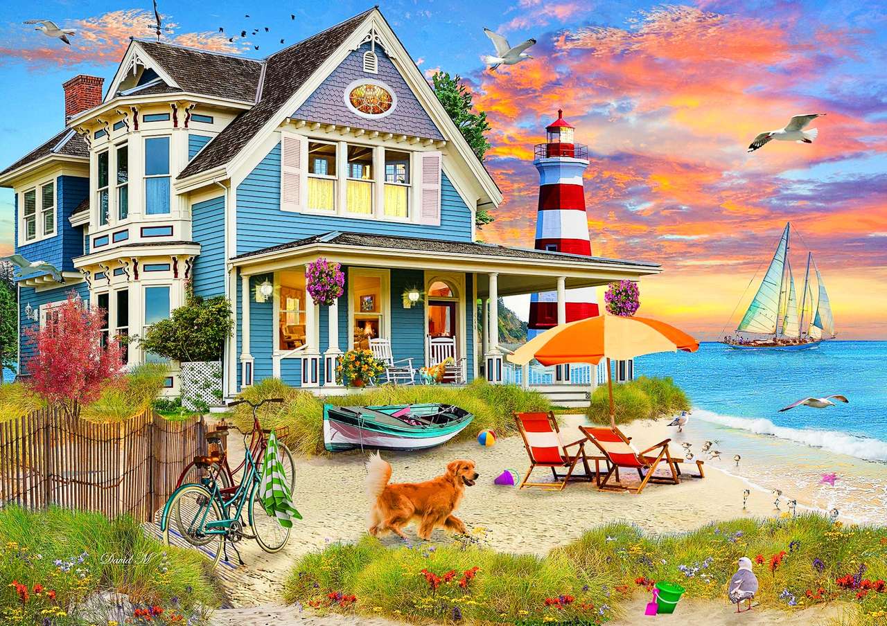 casa pe plaja puzzle online