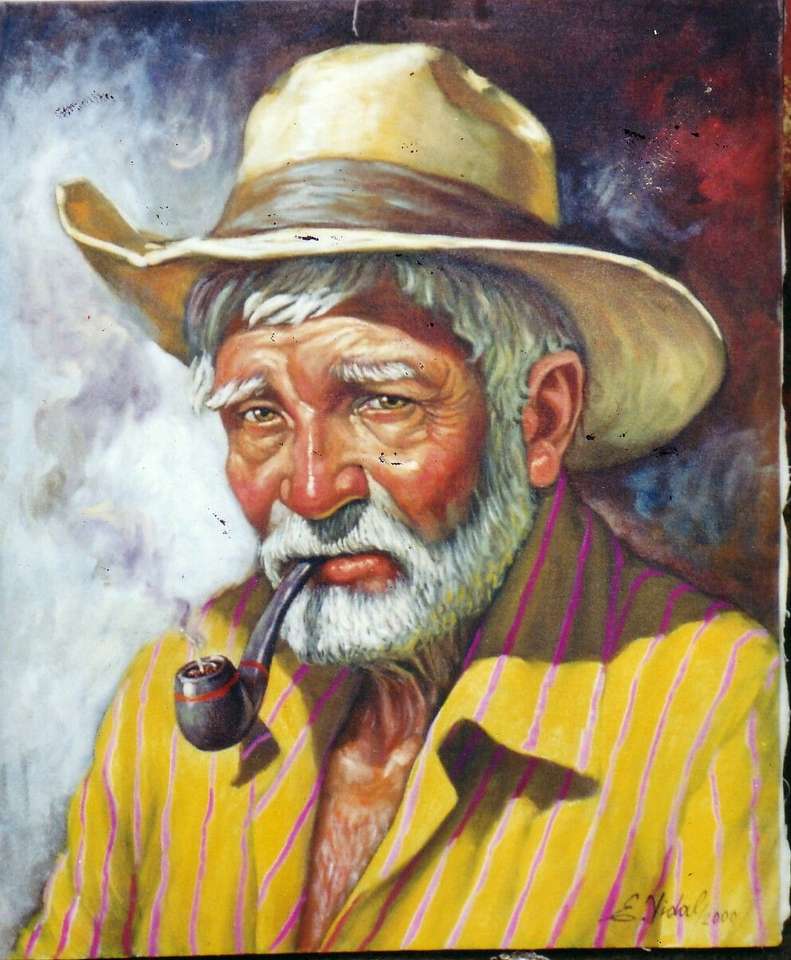 мужчина курит трубку пазл онлайн