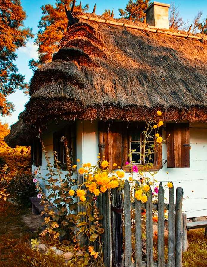 Bájos vidéki házikó fogadja az őszt kirakós online