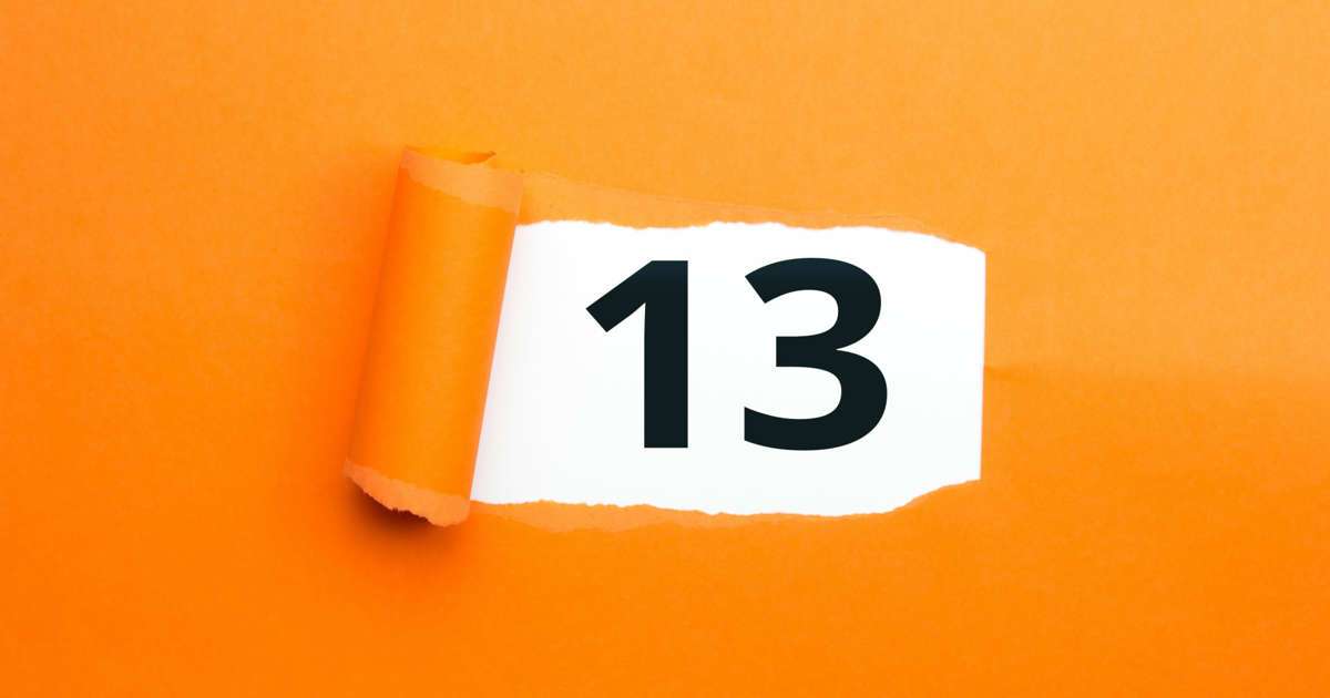 NUMBER 13 IN ORANGE BACKGROUND WITH A ROLLER jigsaw puzzle online