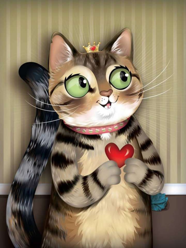 Az összetört szívek királya, a macska udvarló online puzzle