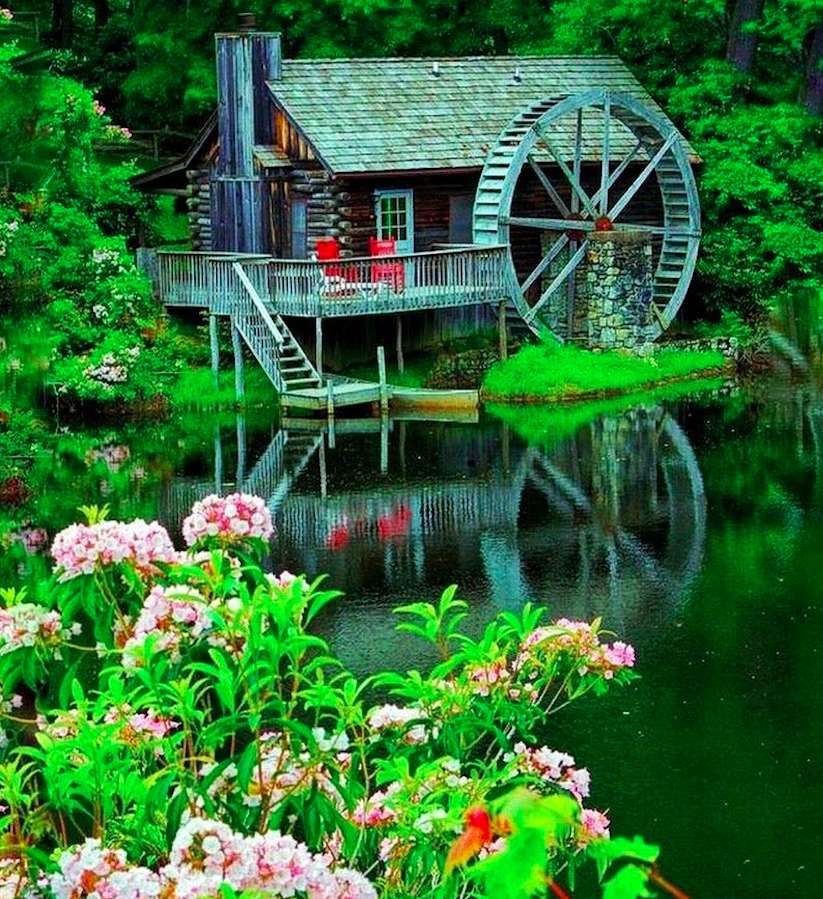The beauty of the old mill, wonderful view jigsaw puzzle online