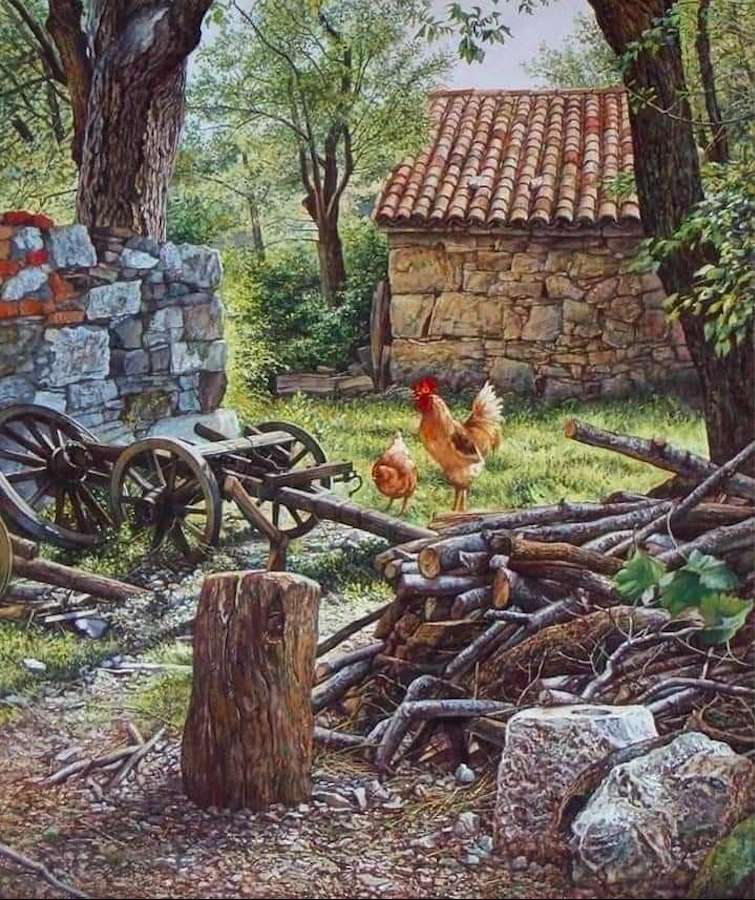 Una fattoria del villaggio dalla "stanza sul retro" puzzle online