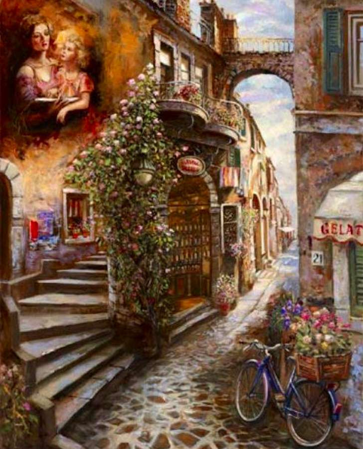 A wonderful alley in a small town jigsaw puzzle online