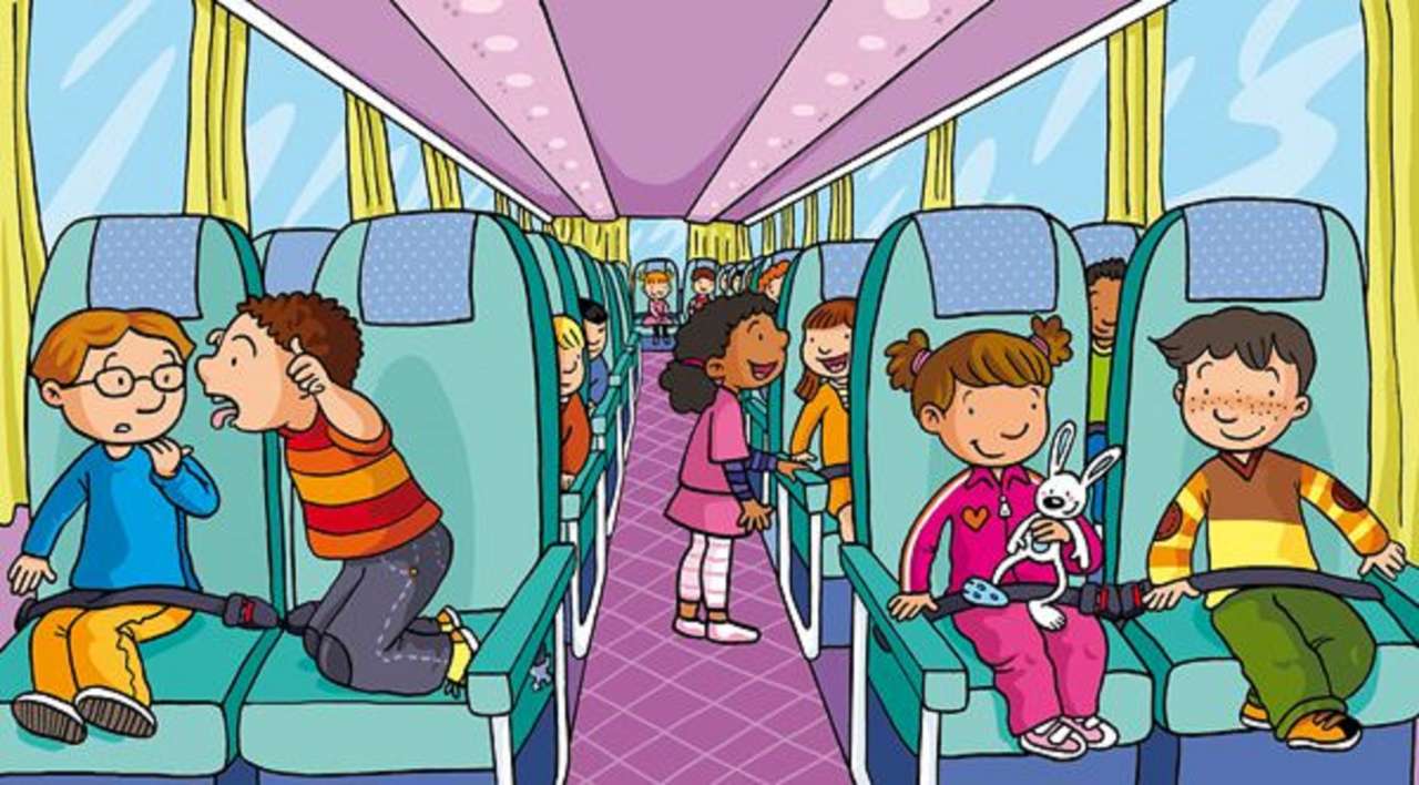 De kinderen gaan met de bus online puzzel