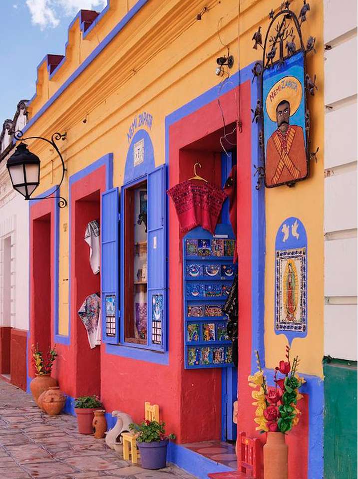 Прекрасные красочные магазины в Алжире пазл онлайн