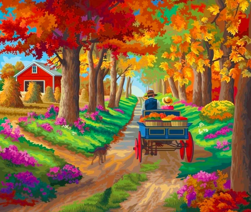 Landelijke weg in de herfst :) online puzzel