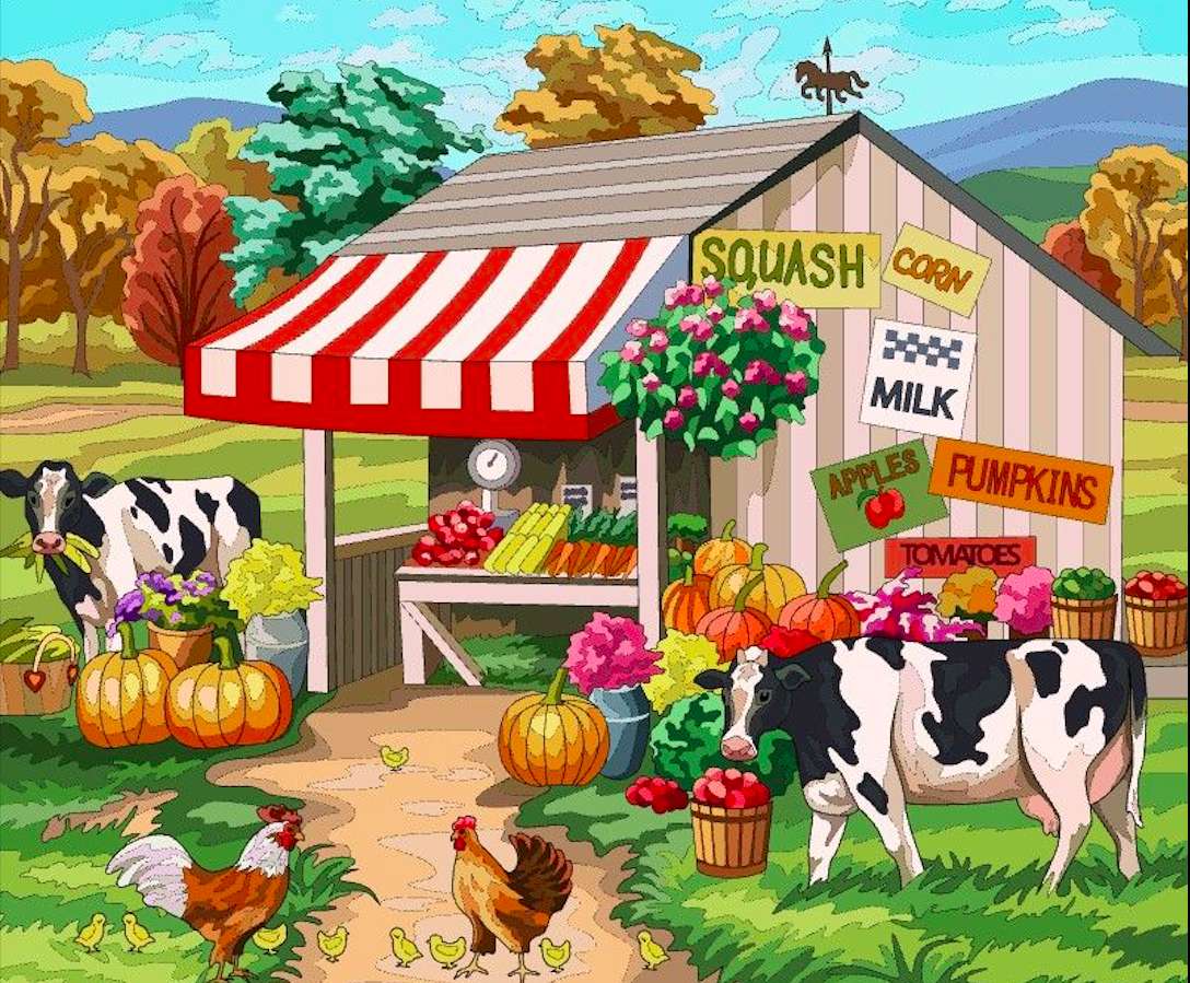 Shop auf dem Bauernhof-öko Puzzlespiel online