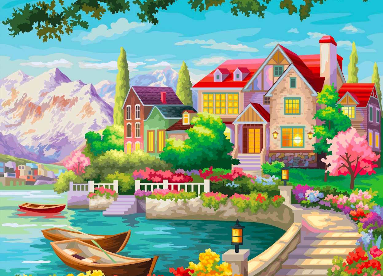 The town above the marina jigsaw puzzle online