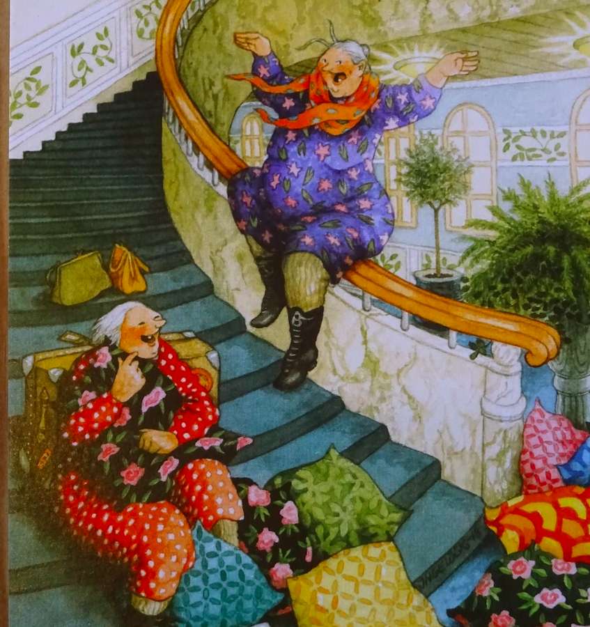 Crazy Grannies-Ride pe balustradă :) puzzle online