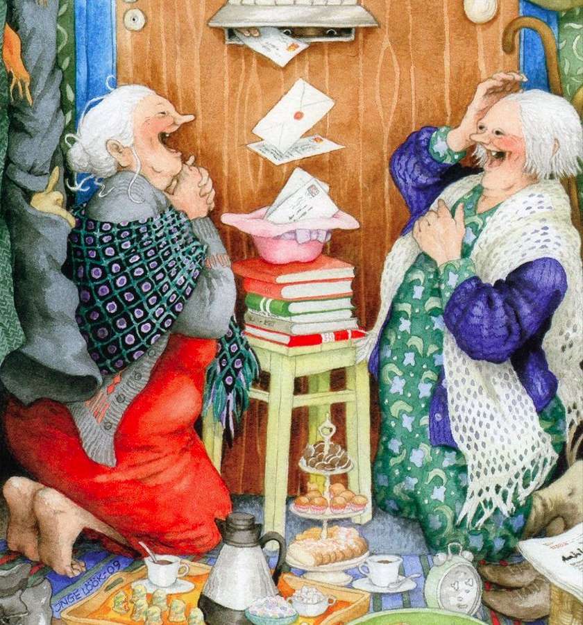 Crazy Grannies - Vreugde met fanletters online puzzel