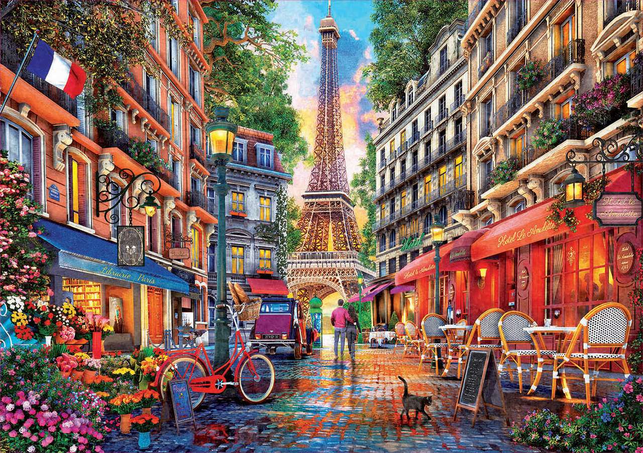 O stradă cu case în Franța jigsaw puzzle online