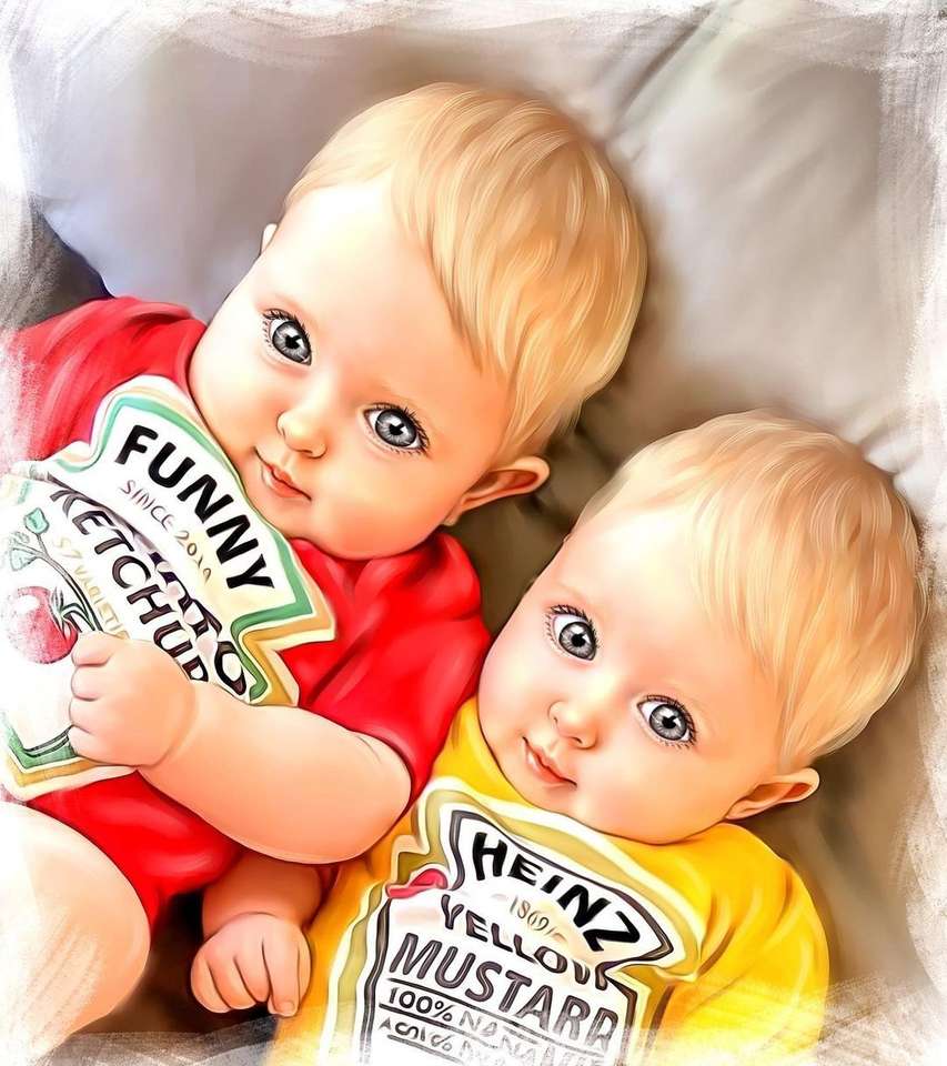 två söta bebisar pussel på nätet