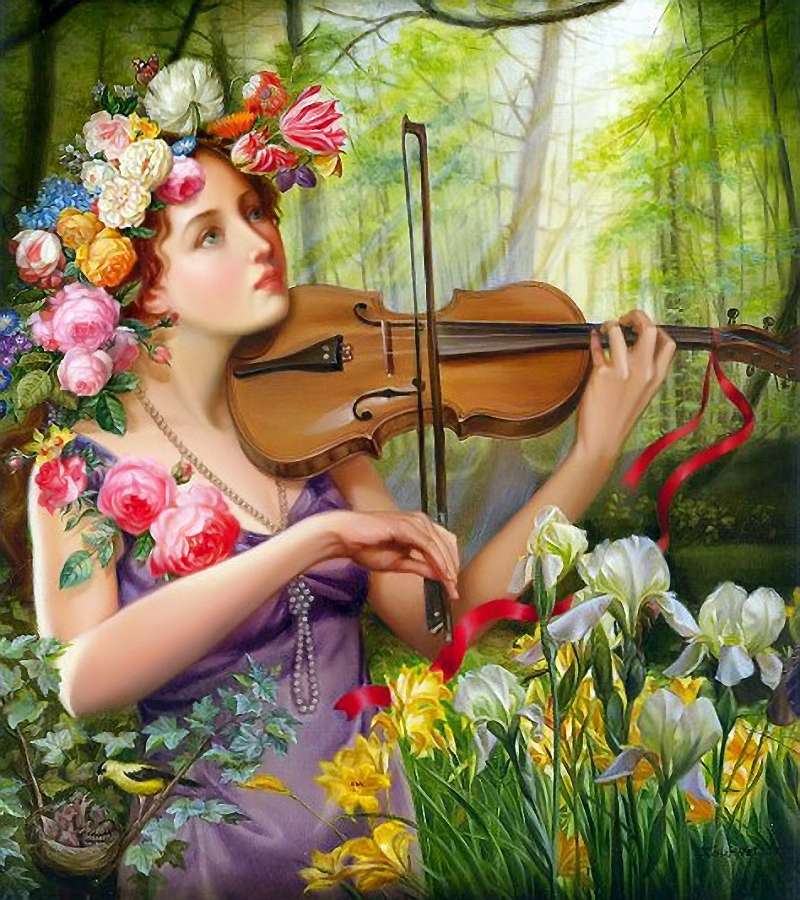 Květinový houslový koncert skládačky online
