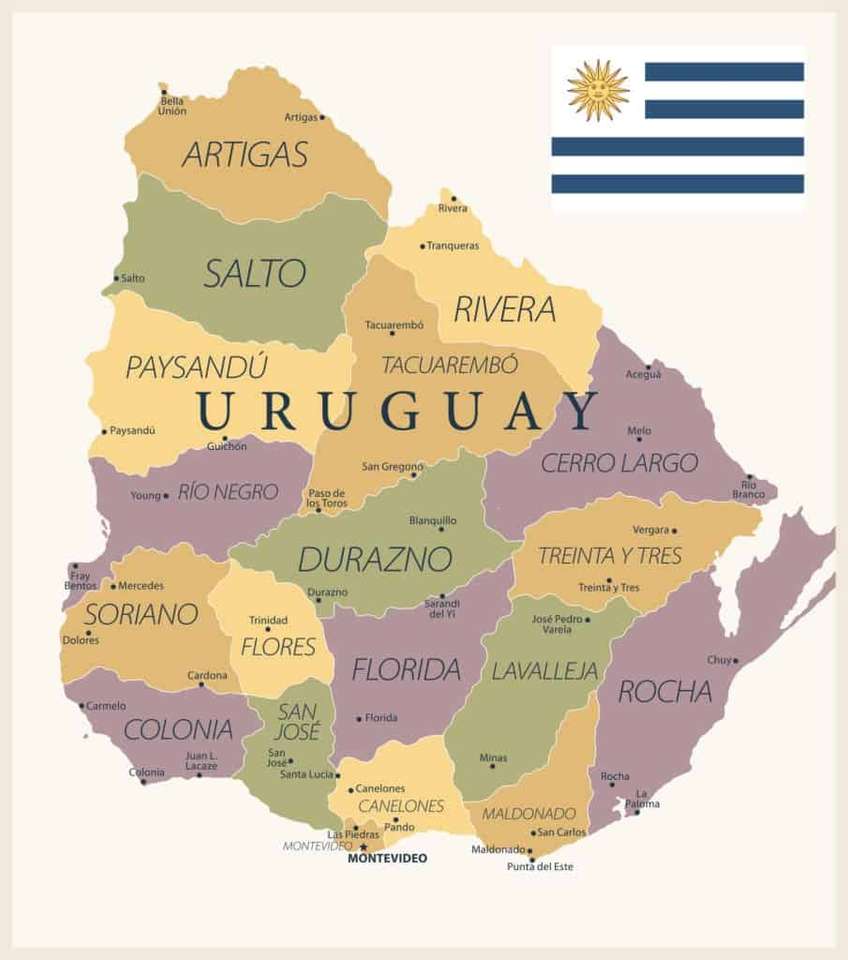 MAPA POLÍTICO DO URUGUAI quebra-cabeças online