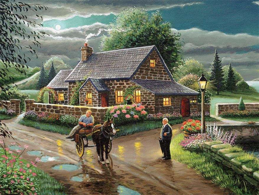 In the countryside in the evening time online puzzle