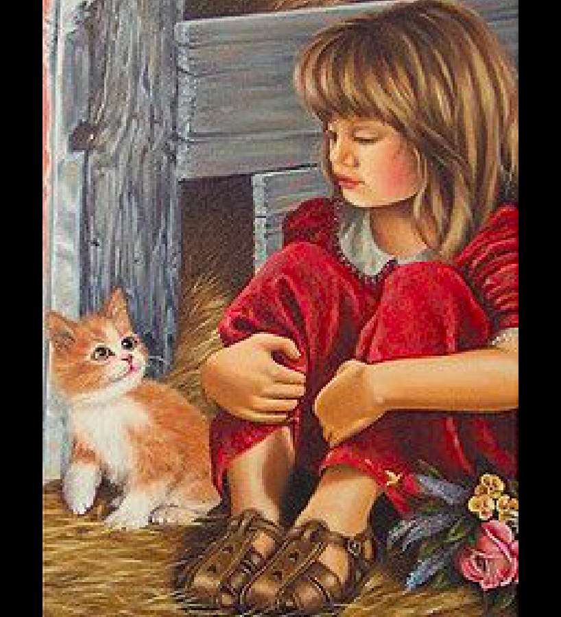 Girl with a kitten :) online puzzle