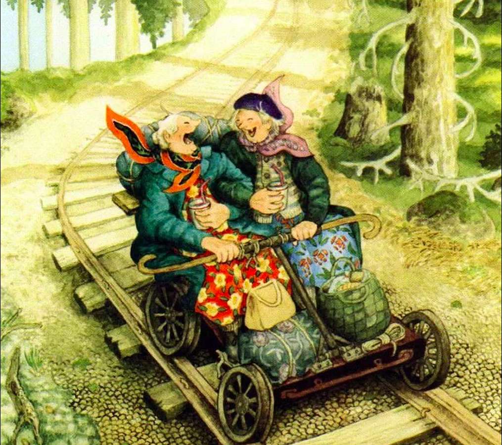 Galen mormor-smalspårig järnväg ut i världen :) Pussel online