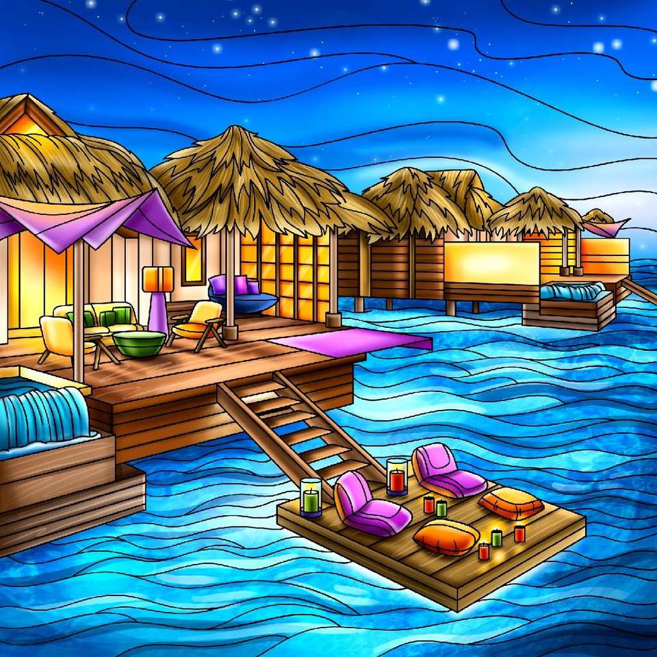 Increíbles casas de vacaciones en el océano :) rompecabezas en línea
