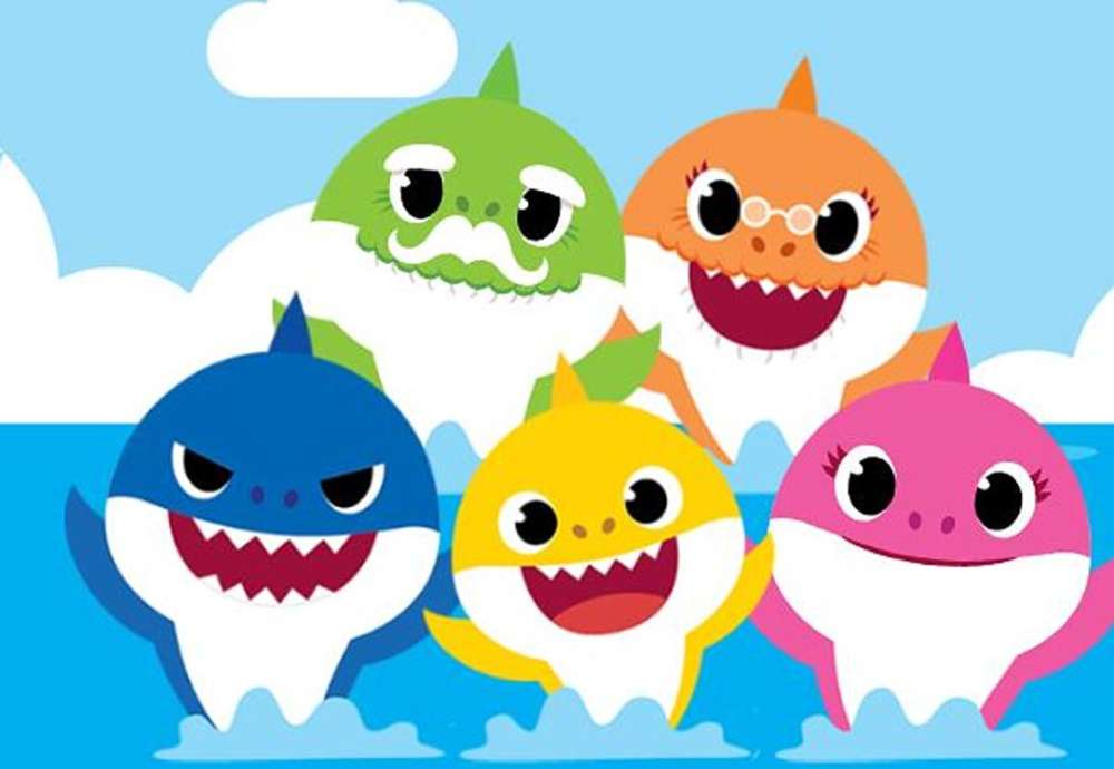 Малышка акулы и семья пазл онлайн