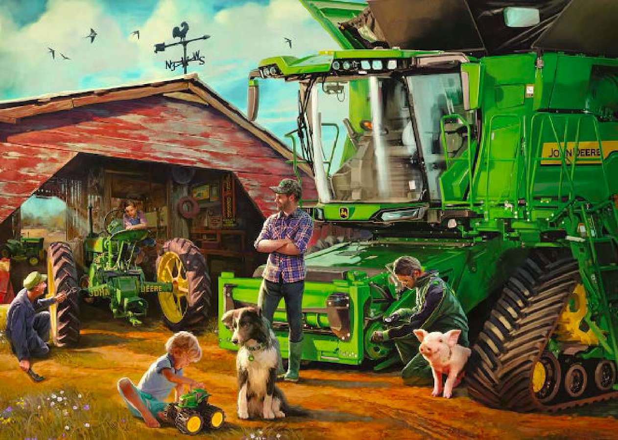 Traktor-John Deere régen és most online puzzle
