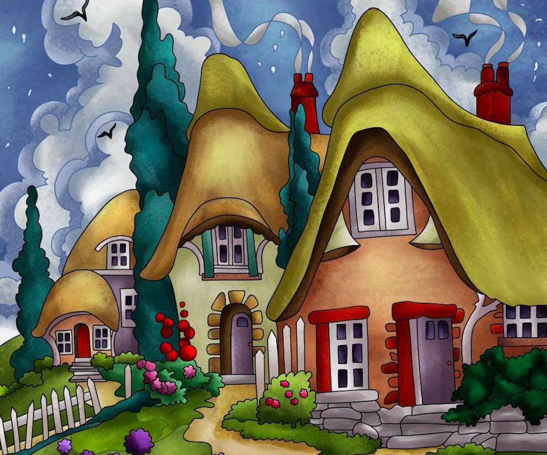 Vicces aranyos kis házak kirakós online