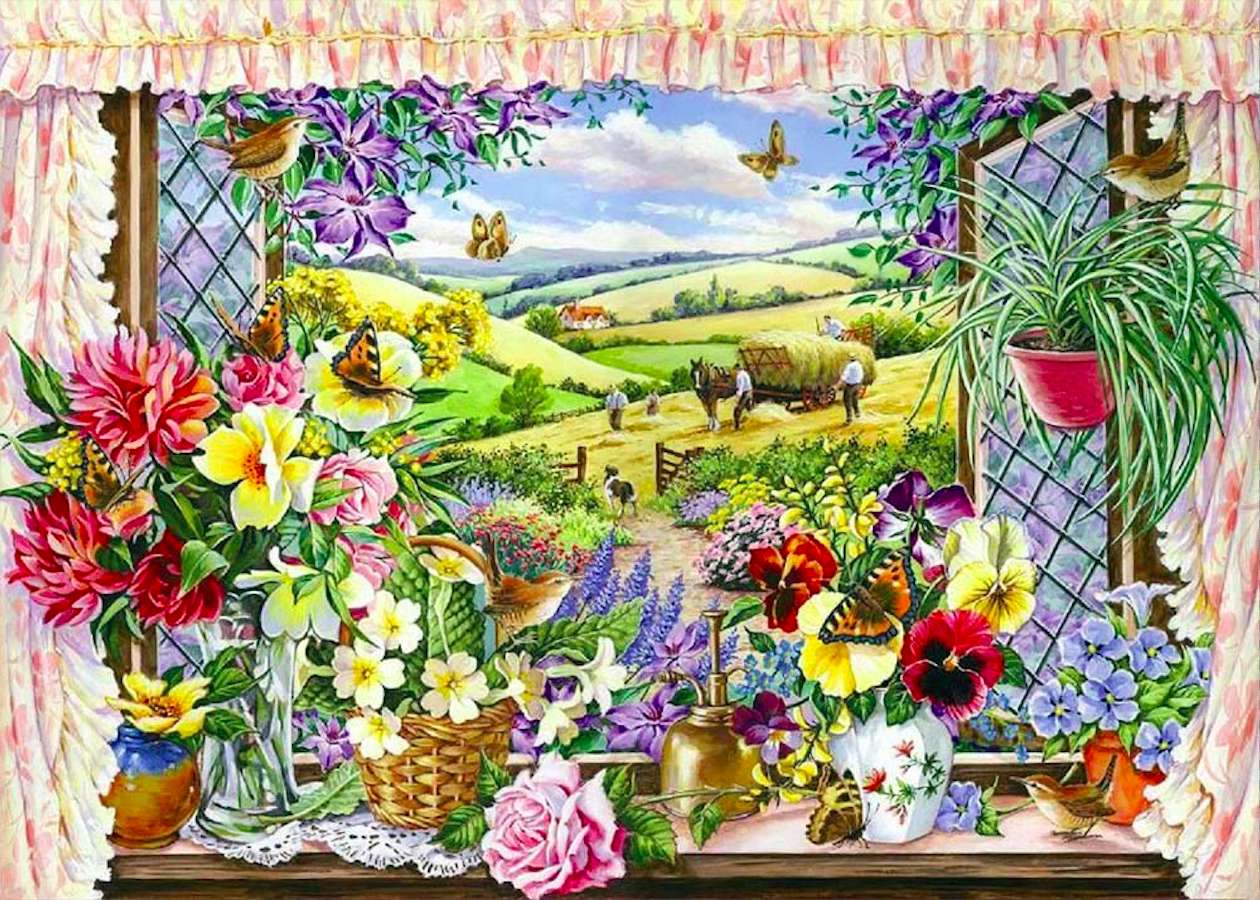 Szüret - gyönyörű kilátás az ablakból online puzzle