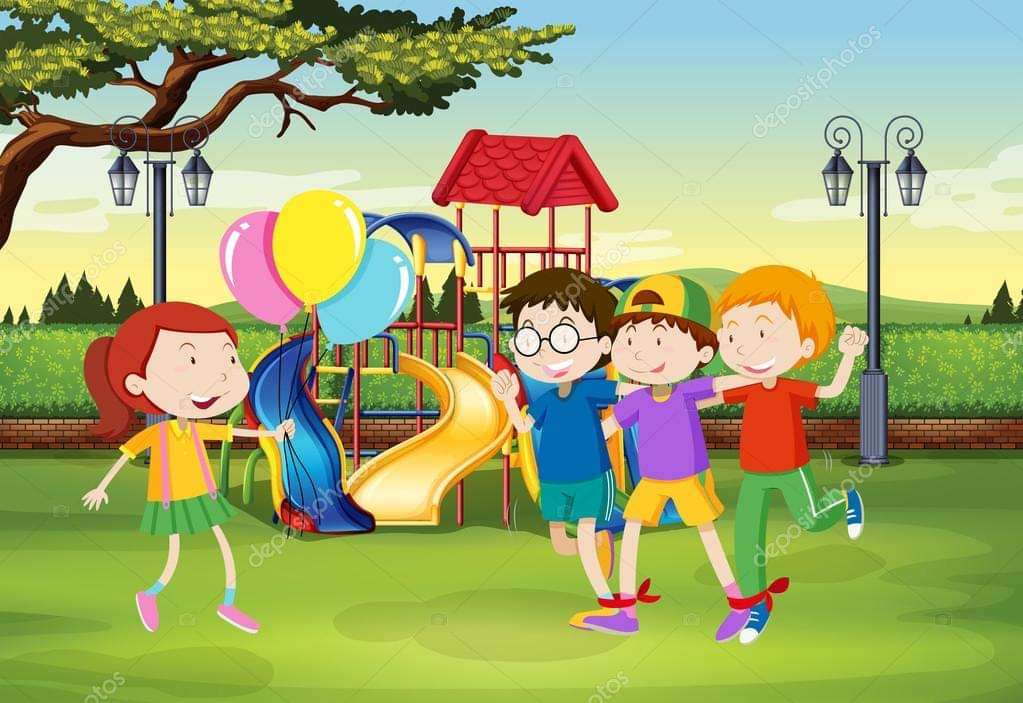 Spelende kinderen met ballonnen online puzzel