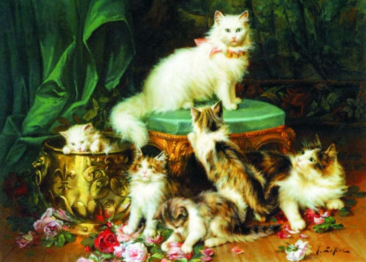 gattini e la loro mamma puzzle online