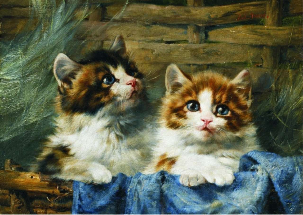 kittens in their hiding place jigsaw puzzle online